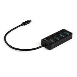 4 Port USB C Hub - USB-C to 4x USB 3.0 Type-A Ports with Individual On/Off Port Switches - SuperSpeed 5Gbps USB 3.1/3.2 Gen 1 - USB Bus Powered - Portable - 10" Attached Cable