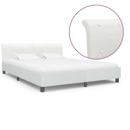 Cadru de pat, alb, 160 x 200 cm, piele ecologica GartenMobel Dekor