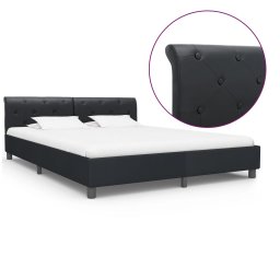 Cadru de pat, negru, 160 x 200 cm, piele ecologica GartenMobel Dekor