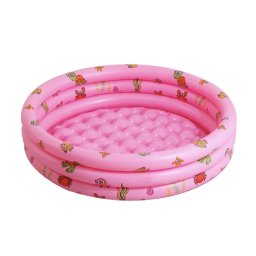 Piscina gonflabila cu podea gonflabila, trei inele roz, 100 cm