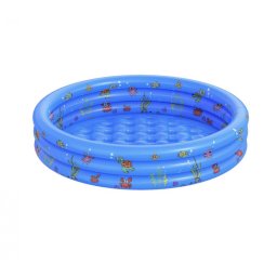 Piscina gonflabila cu podea gonflabila, trei inele albastru, 100 cm