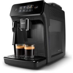 Espressor Espressor automat EP1221/20 seria 1200, 2 tipuri de cafele, sistem clasic de spumare a laptelui, rasnita ceramica, interfata intuitiva de utilizare (personalizare si mentenanta), permite instalarea AquaClean, Gri
