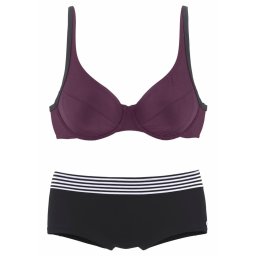 s.Oliver Costum de baie două piese lila / negru / alb
