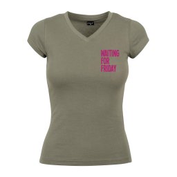Merchcode Tricou 'Waiting For Friday' kaki / roz închis
