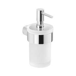 Dozator de perete pentru săpun Gedy PIRENEI 110 mm sticlă alburie/crom lucios