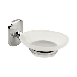 Săpunieră de perete Aqualine RUMBA sticlă alburie/crom lucios