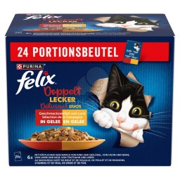 Felix Fantastic Duo în aspic - vită, pui, miel, curcan 4 x (24 x 85 g)