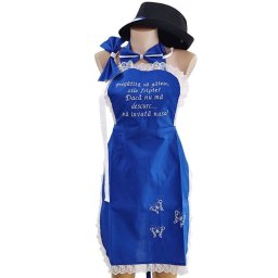 Set dezgătit mireasă-mire, model Personalizat albastru 4 piese - Zile Fripte - fundiță - ODIS505001