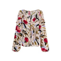 TED BAKER Top Minasa Frill Detail Long Sleeve 279264 pl-pink