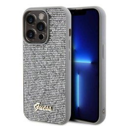 Husa Guess Square Mirror Script Logo Pentru iPhone 15 Pro Max Argintiu