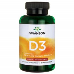 Vitamin D3 1000 IU 250 caps High Potency Swanson SW1030