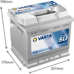 Baterie auto Varta SLI 54Ah 540A C30 554400053