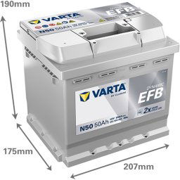 Baterie auto Varta Dynamic EFB 50Ah 550A N50 550500055