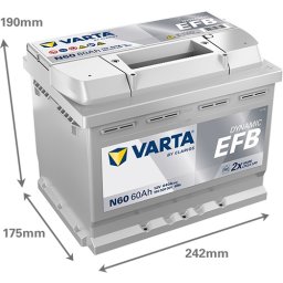 Baterie auto Varta Dynamic EFB 60Ah 640A N60 560500064