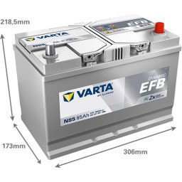 Baterie auto Varta Dynamic EFB 85Ah 800A N85 585501080 (Asia)