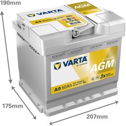 Baterie auto Varta Dynamic AGM 50Ah 540A A9 550901054