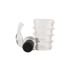 Inel penis Rosy Vibrating Bunny Clear