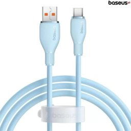 CABLU alimentare si date Baseus Pudding, Fast Charging Data Cable pt. smartphone, USB la USB Type-C 100W, 1.2m, albastru "P10355703311-B1" (timbru verde 0.08 lei) - 6932172650179