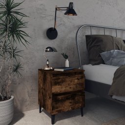 Noptiere cu picioare din lemn 2 buc. stejar fumuriu 40x35x50cm GartenMobel Dekor