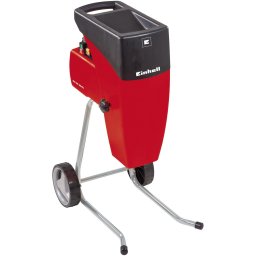Tocator crengi si resturi vegetale electric Einhell GC-RS 2540, 2500 W, 230 V, 40 mm diametru taiere + 1 sac colector,roti transport, Negru-Rosu