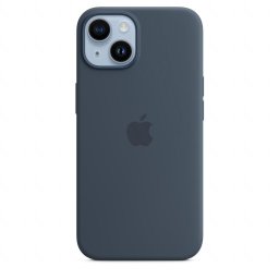 Husa de protectie Apple Silicone Case with MagSafe pentru iPhone 14, Storm Blue