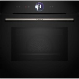 Cuptor incorporabil Bosch HMG7764B1, Electric, 67 l, Multifunctional, 20 functii , Autocuratare pirolitica, Functie microunde, Grill, Air Fry, Sticla Neagra