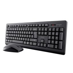 Kit tastatura si mouse Trust Primo, Wireless 2.4 GHz, Butoane-rotite mouse 2-1, 104 taste, Negru "TR-25347