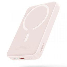 Baterie externa Baseus Magnetic Mini Wireless, 10.000 mAh, Incarcare rapida, 20W, PD + FQI, cablu USB-C inclus, Roz