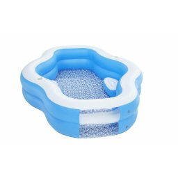 Piscina gonflabila de familie cu fereastra, BESTWAY, 270x198x51cm, 2 suporturi pahare, 2 scaune gonflabile