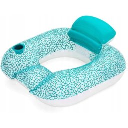 Scaun gonflabil cu spatar, Bestway 43097, PVC, +14 ani, 102x94 cm, Albastru-Alb