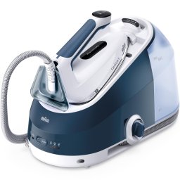 Statie de calcat Braun CareStyle 5 IS5245BL, 2400W, 7 bari, abur variabil 140g-min, jet de abur 480g/min, rezervor detasabil 2L, tehnologie iCare, tehnologie FreeGlide, talpa EloxalPlus, sistem Ultimate FastClean, oprire automata, Albastru