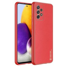 Husa Dux Ducis Yolo elegant case made of soft TPU and PU leather for Samsung Galaxy A72 4G red