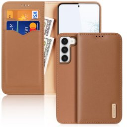 Husa Dux Ducis Hivo case Samsung Galaxy S23+ flip cover wallet stand RFID blocking brown
