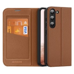 Husa Dux Ducis Skin X2 case Samsung Galaxy S23+ flip case wallet stand brown