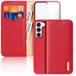 Husa Dux Ducis Hivo case Samsung Galaxy S23+ flip cover wallet stand RFID blocking red