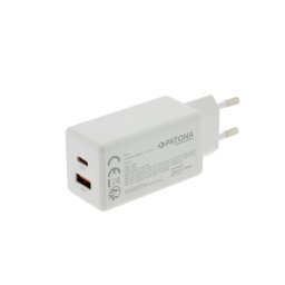 ​Incarcator Rapid PATONA Premium GaN USB PD65W Alb 1xUSB-C 1xUSB-A