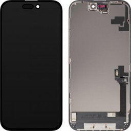 Piese si componente Display cu Touchscreen ZY pentru Apple iPhone 16, cu Rama, Versiune LCD In-Cell, Negru