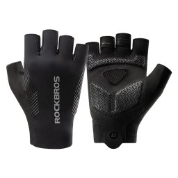 Rockbros cycling gloves spring/summer/autumn, short fingers, size: L - black
