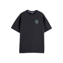 SCOTCH & SODA T-Shirt Relaxed-Fit Front And Back Artwork 180050 0157 washed black