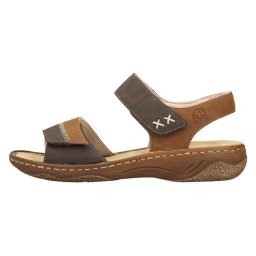 Sandale dama, Rieker, V2860-24-Maro, casual, piele ecologica, cu talpa joasa, maro (Marime: 39)