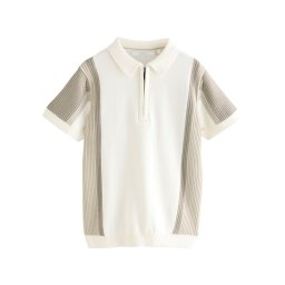 Next Tricou crem / alb kitt / bej închis