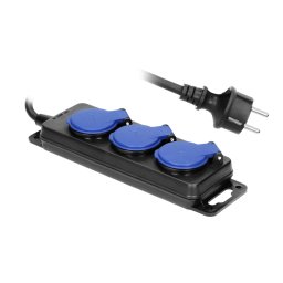Prelungitor IP44, 3 prize 2P+Z IP44, cablu cauciuc, H05RR-F 3x1.5mm, lungime 5m