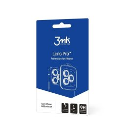 Folie de protecție cameră Iphone 14 Pro / 14 Pro Max / 15 Pro / 15 Pro Max / 16 Pro / 16 Pro Max / 17 Pro / 17 Pro Max 3mk Lens Protection Pro, Ramă neagră, Cadru aluminiu Apple STICLĂ