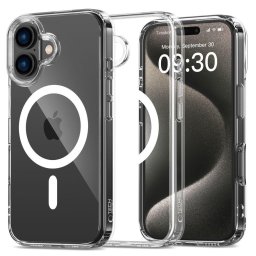 Husa Husă Tech-Protect FlexAir Hybrid MagSafe pentru Apple iPhone 16, spate transparent, compatibilă MagSafe, transparentă