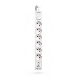 Prelungitor KERG power strip with circuit breaker-6 sockets 3USB 16A 1.5m