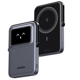 Baterie externa Wireless cu Display 5000mAh USB-C 18W 5V/3A Gri