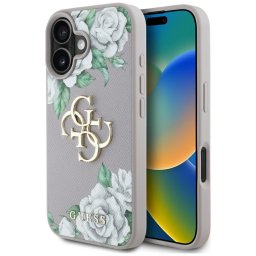 Husa Husa pentru iPhone 16 - Hardcase 4G Grained Roses Big Logo (GUHCP16SPGROP4MU) - Purple