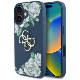 Husa Husa pentru iPhone 16 - Hardcase 4G Grained Roses Big Logo (GUHCP16SPGROP4MB) - Blue