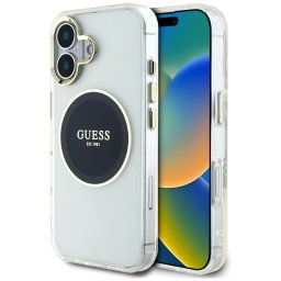 Husa Husa pentru iPhone 16 - IML Metal Colored Circle MagSafe (GUHMP16SHTDRCEDK) - Black