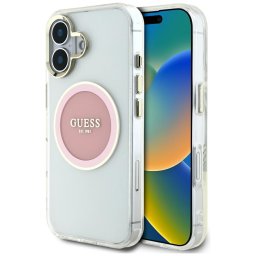Husa Husa pentru iPhone 16 - IML Metal Colored Circle MagSafe (GUHMP16SHTDRCEDP) - Pink